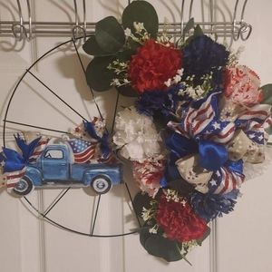 Patriotic Farm Truck Wreath